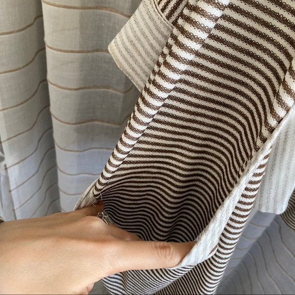 Anthropologie Dolan T Shirt Brown Striped Cardigan - Picture 7 of 9
